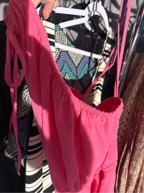 Women's Hot Pink Tie-Strap Camisole Dress